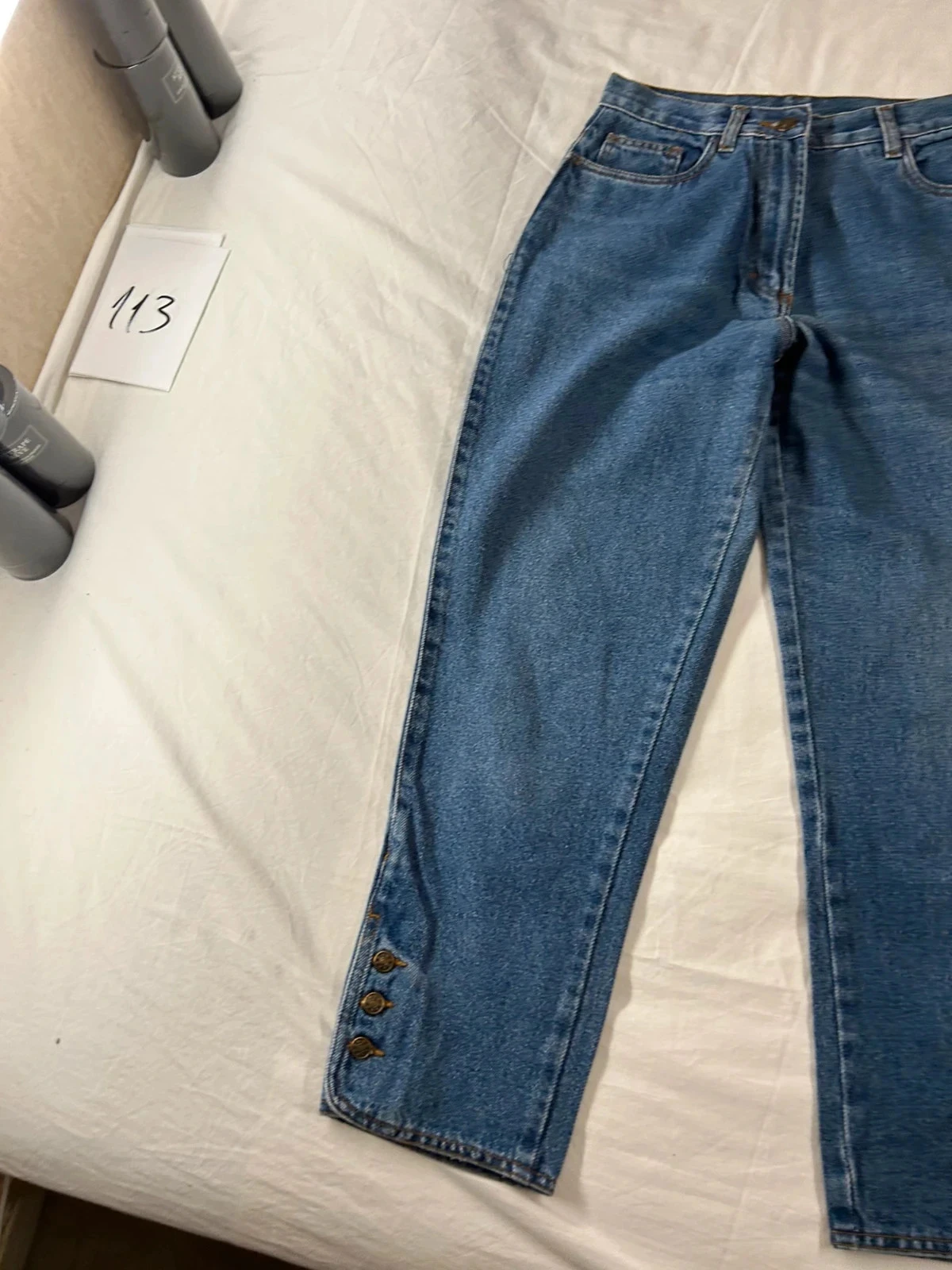 High-waisted navy blue jeans by Blancheporte – photo 3